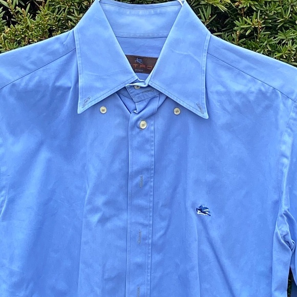 ETRO**100% Cotton Blue Shirt**Size 42 - Picture 2 of 7